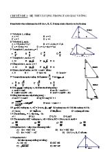Câu hỏi trắc nghiệm Chương I môn Hình học Lớp 9